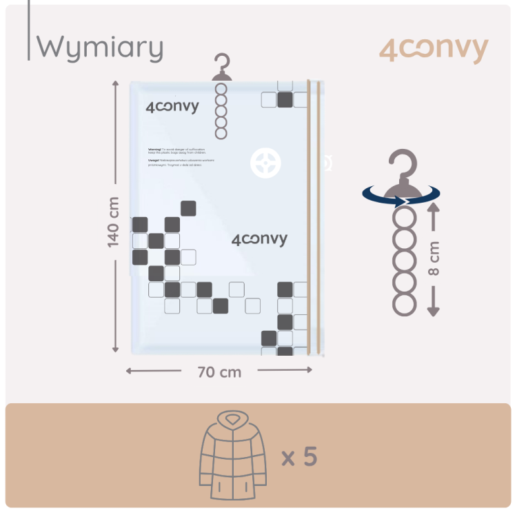 worek próżniowy wiszący na wieszak – pomoc w organizacji przestrzeni