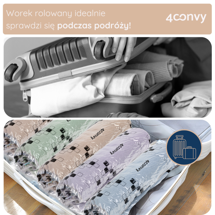 Worek rolowany – pakowanie bez pompki