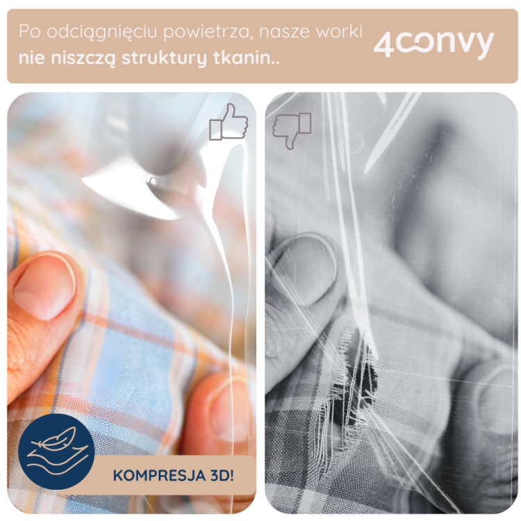 worek próżniowy wiszący na wieszak – gruby materiał i praktyczne zastosowanie