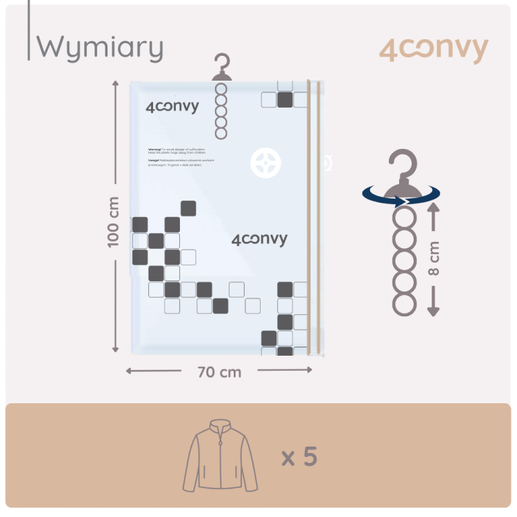 worek próżniowy wiszący na wieszak – pomoc w organizacji przestrzeni