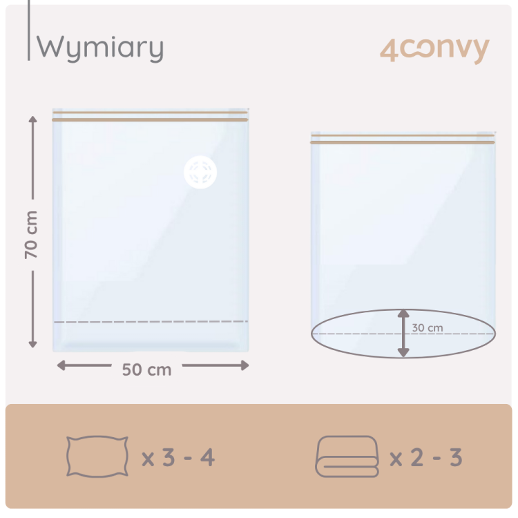 worek próżniowy kostka 50x70x30 cm – pomoc w organizacji przestrzeni