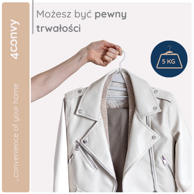 Profesjonalny wieszak do ekspozycji odzieży – stylowy, elastyczny, z dodatkowymi haczykami
