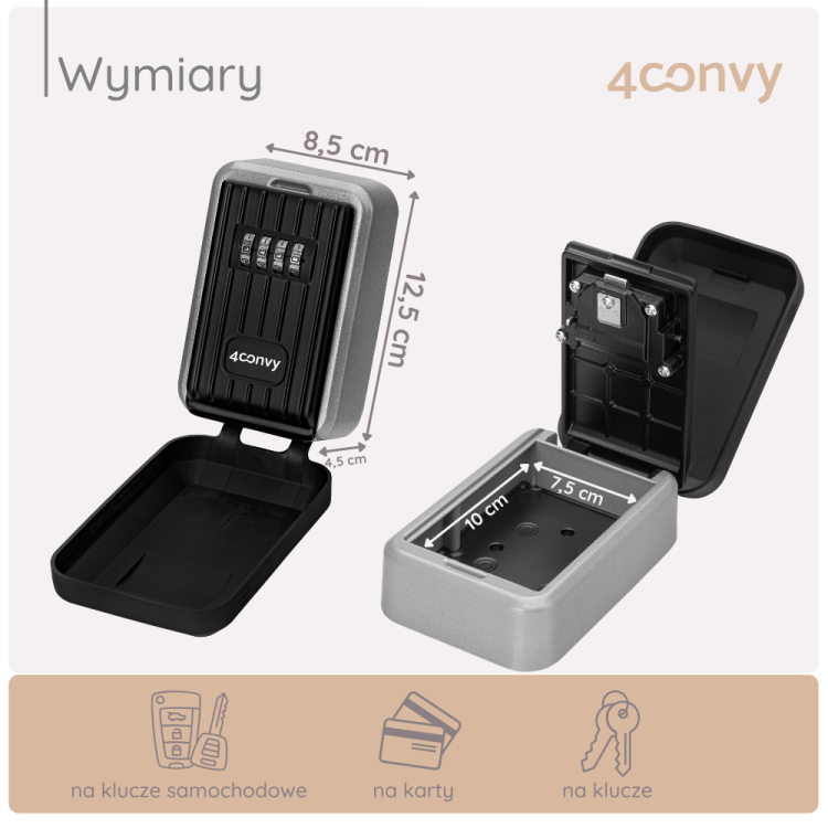 Wymiary sejfu BUSINESS – kompaktowy sejf na klucze z przestronnym wnętrzem i solidną konstrukcją