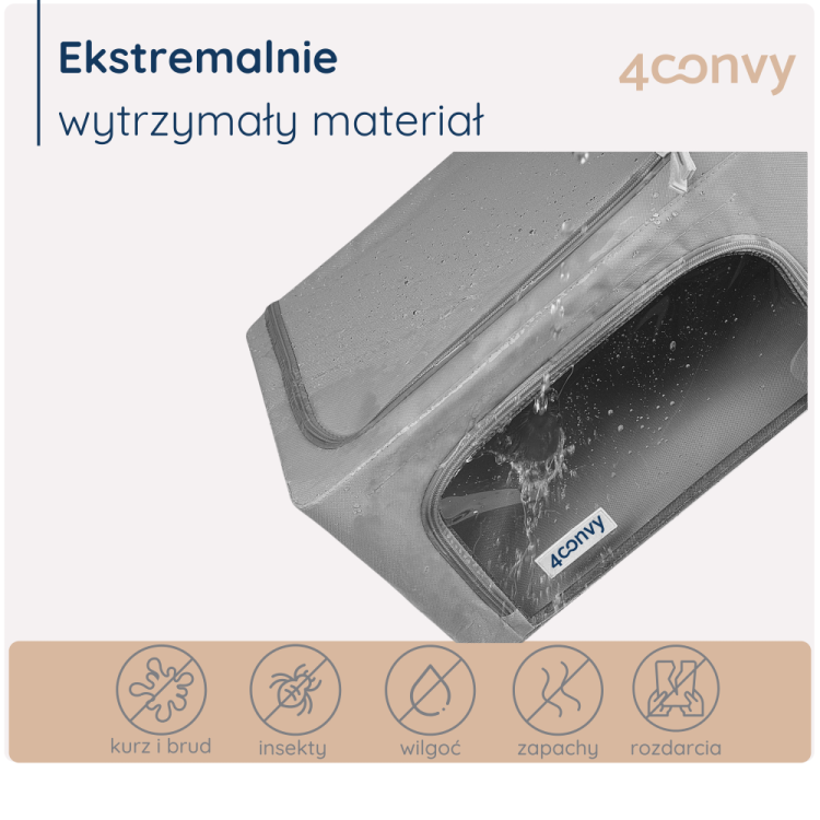 Wodoodporna torba 24 litry ze stelażem – chroni zawartość przed kurzem, brudem, wilgocią i insektami. Idealna do bezpiecznego przechowywania.