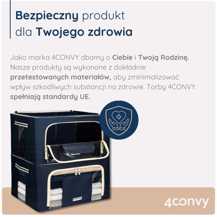 Torba 4CONVY 24 litry – wykonana z bezpiecznego materiału zgodnego z normami Unii Europejskiej. Trwała, praktyczna i bezpieczna dla domowego użytku.