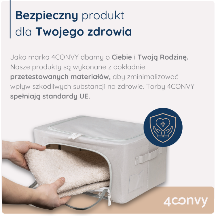 Torba 4CONVY 24 litry – wykonana z bezpiecznego materiału zgodnego z normami Unii Europejskiej. Trwała, praktyczna i bezpieczna dla domowego użytku.