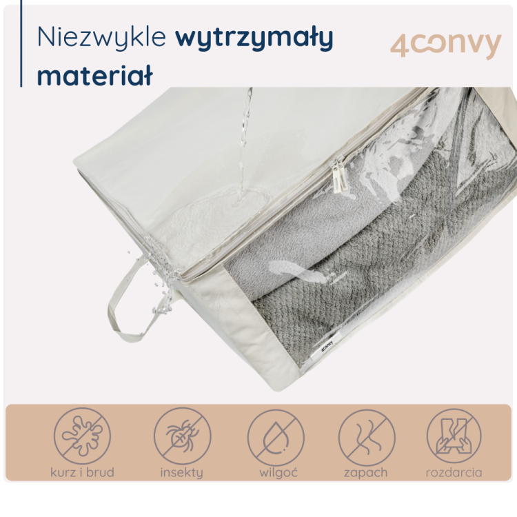 Torba 90L bez stelaża – chroni zawartość przed kurzem, brudem, wilgocią i insektami. Idealna do bezpiecznego przechowywania.