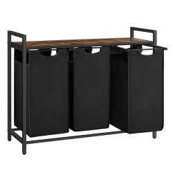 Kosz na pranie StackNSort 3-komorowy czarny 3x 38L