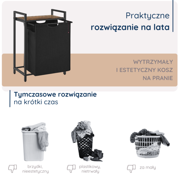 Kosz 4convy to trwałe i estetyczne rozwiązanie do przechowywania prania. W porównaniu do tradycyjnych koszy plastikowych, zapewnia lepszą jakość, pojemność i styl, idealne na długie lata.