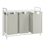 Kosz na pranie 3-komorowy biały 3x38L