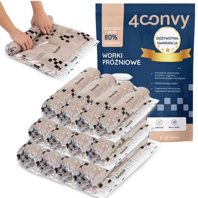 Worki próżniowe rolowane 4CONVY 12 sztuk