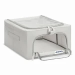 Pojemnik ze stelażem i dwoma oknami 24L szary