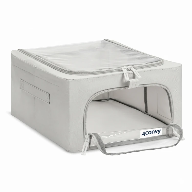 Torba do przechowywania 24 litry ze stelażem i górnym oknem – składana, pojemna i stabilna. Idealna do organizacji ubrań, pościeli i akcesoriów domowych.