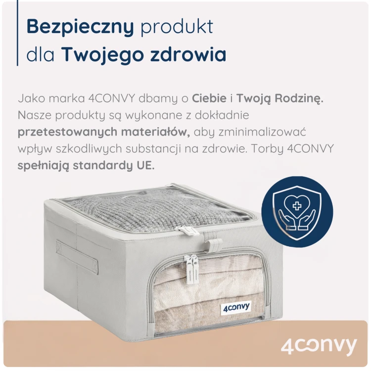 Torba 4CONVY 24 litry – wykonana z bezpiecznego materiału zgodnego z normami Unii Europejskiej. Trwała, praktyczna i bezpieczna dla domowego użytku.