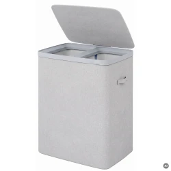 Kosz na pranie Slimbin 2-komorowy szary 2x50L