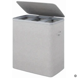 Kosz na pranie Slimbin 3-komorowy szary 3x40L