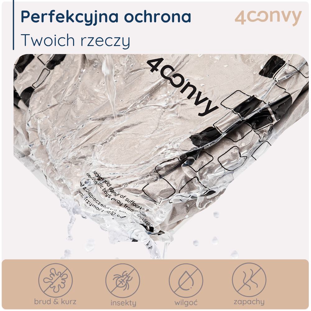 worek próżniowy kostka 50x70x30 cm – oszczędność miejsca w szafie lub walizce