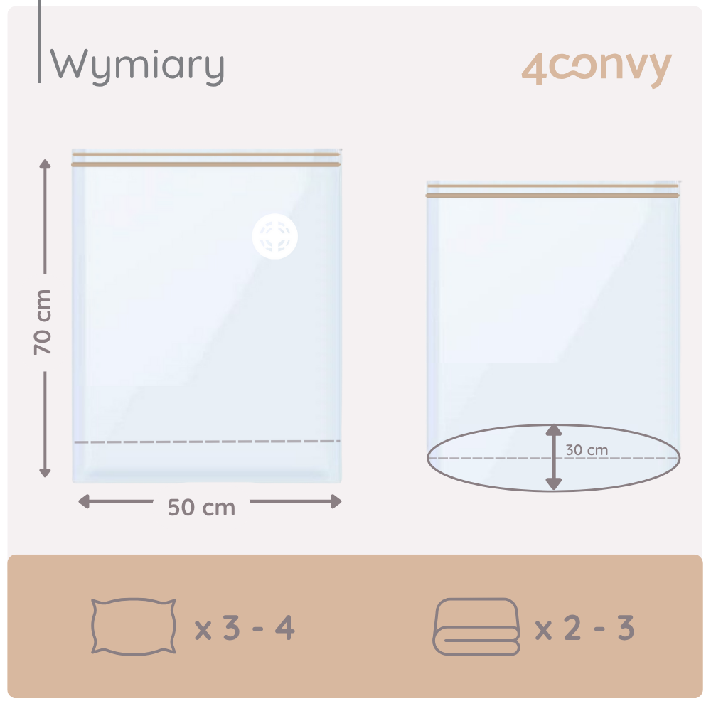 worek próżniowy kostka 50x70x30 cm – pomoc w organizacji przestrzeni