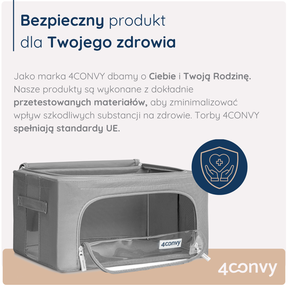 Torba 4CONVY 24 litry – wykonana z bezpiecznego materiału zgodnego z normami Unii Europejskiej. Trwała, praktyczna i bezpieczna dla domowego użytku.