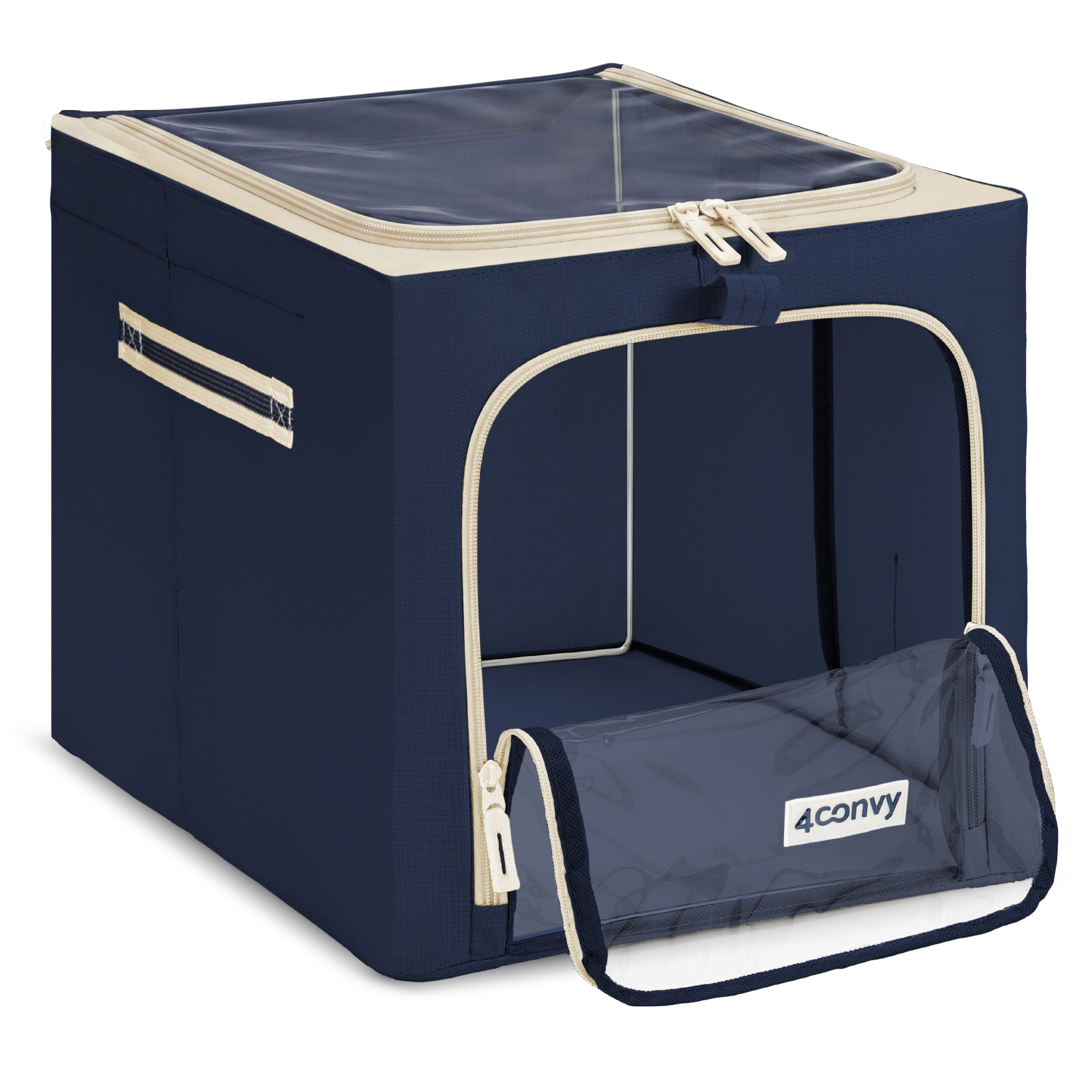 Torba do przechowywania 40 L ze stelażem i górnym oknem – składana, pojemna i stabilna. Idealna do organizacji ubrań, pościeli i akcesoriów domowych.