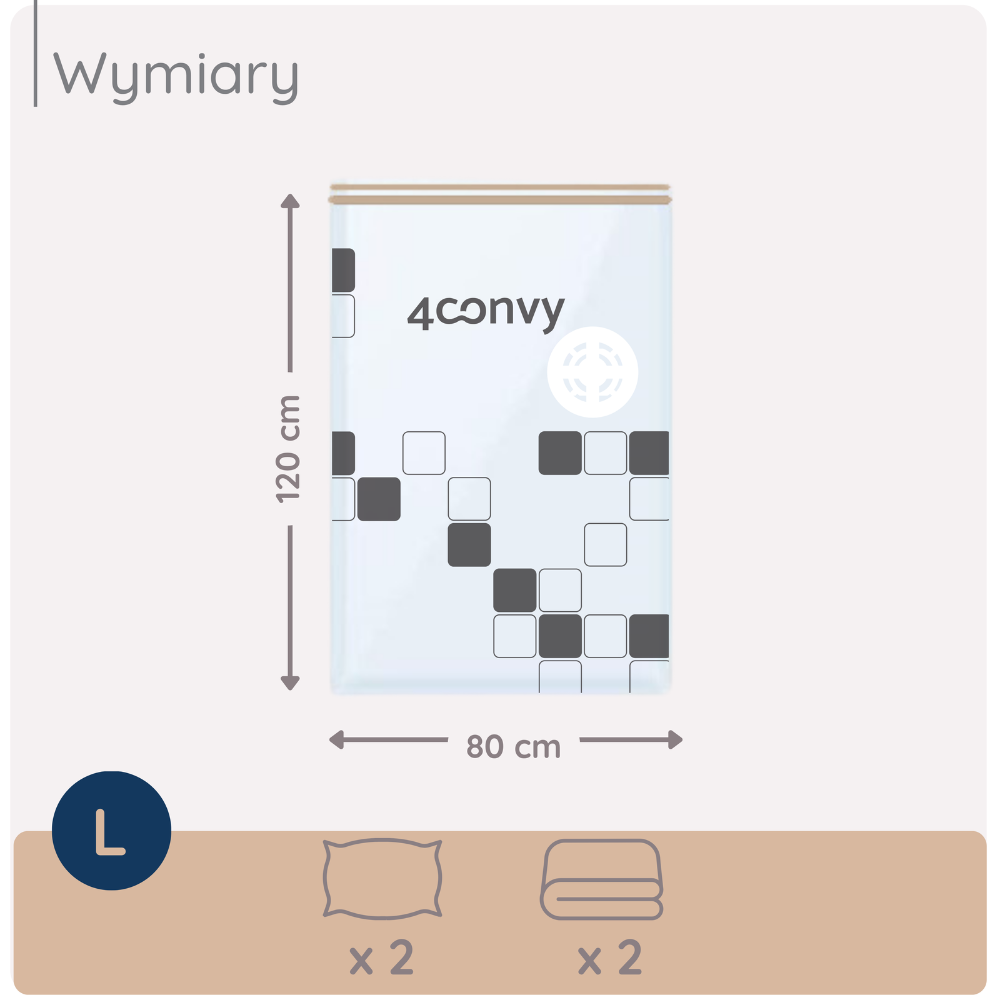 worek próżniowy 80x120 cm – lekki, kompaktowy i funkcjonalny